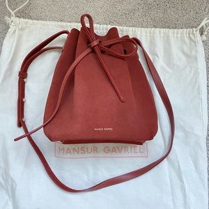 Mansur gavriel mini bucket bag - color brick